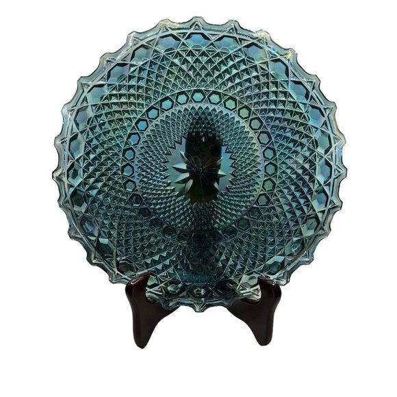 Vintage Carnival Glass Iridescent Centerpiece Bowl - Picture 2 of 6